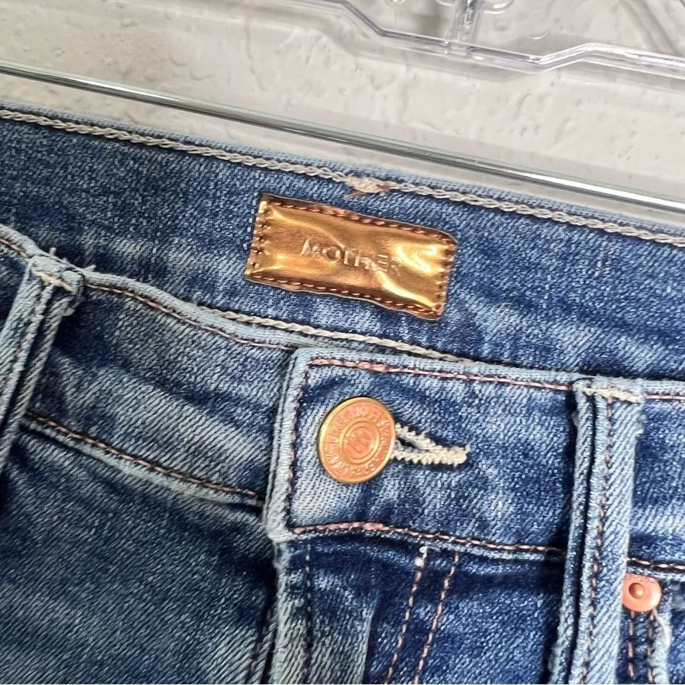 Mother Jeans Women 24 Stunner Zip Ankle Step Fray Skinny Walking On Coals A - Picture 2 of 11